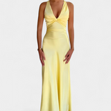 Lea Elegantna Haljina s Uvijenim Strukom i V-Izrezom