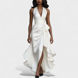 Ema - Satenska svečana haljina s volanima