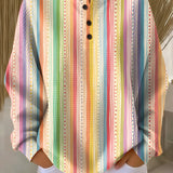 Magda – Pulover u pastelnim prugama s dekorativnim gumbima