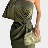 Andrea Asimetrična Haljina s Draperijom na Jednom Ramenu