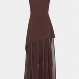 Rajna Maxi Haljina bez Rukava od Chiffona s Bočnim Raskorakom