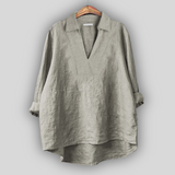 Linen Bluza Srebrna Finesa