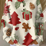 Karmen – Blagdanski pulover s božićnim motivima na bijeloj podlozi