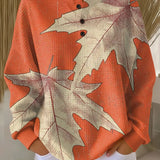 Mira – Jesenski pulover s velikim motivima javorovog lišća