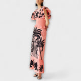 Stylish Tanktop s uzorkom palmi i tropskim pticama