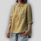 Linen Bluzica Zelena Jednostavnost