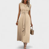 Andrea - Elegantna bezrukavna maksi haljina s okruglim izrezom