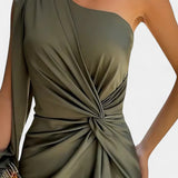 Gabrijela Asimetrična Haljina s Draperijom na Jednom Ramenu