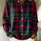 Iva – Klasična karirana košulja u tamnim crveno-zelenim tonovima