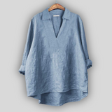 Linen Bluza Srebrna Finesa