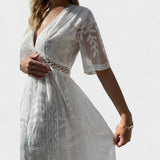 Marinka - Dugačka Boho Čipkasta Haljina