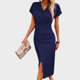 Vilma | Midi haljina s V-izrezom i prorezom prednje strane