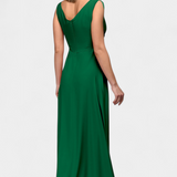 Tatjana Duga Haljina s Draperijom Sprijeda i Preklopljenim Izrezom