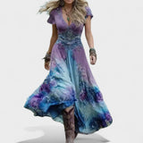 Jasmina - Cvjetna haljina prilagođena i lepršava