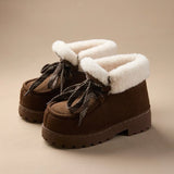 Petra - Čizme na platformu od mekane, tople imitacije brušene kože