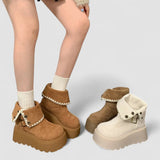 Danijela - Čizme na platformu s elegantnom kopčom i toplom plišanom podstavom