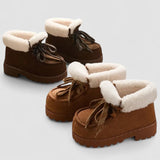 Petra - Čizme na platformu od mekane, tople imitacije brušene kože