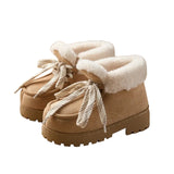 Petra - Čizme na platformu od mekane, tople imitacije brušene kože