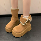 Danijela - Čizme na platformu s elegantnom kopčom i toplom plišanom podstavom