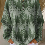 Silvija – Pulover s prirodnim borovim uzorkom u zelenim tonovima