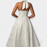 Midi Haljina s Otvorenim Leđima i Korset Dizajnom