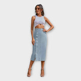 Maksi suknja s gumbima