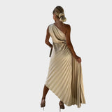 Nika - Elegantna Haljina s Naborima na Ramenu