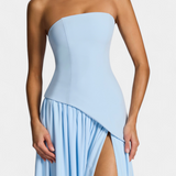 Rajna Maxi Haljina bez Rukava od Chiffona s Bočnim Raskorakom