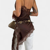 Katarina Mini Haljina s Naramenicama i Čipkom