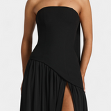 Rajna Maxi Haljina bez Rukava od Chiffona s Bočnim Raskorakom