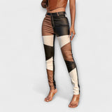 Kristijana - Uske hlače s uzorkom blokova boja