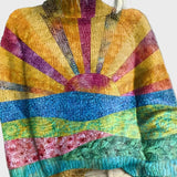 Pleteni Džemper s Visokim Ovratnikom s Posebnim Uzorkom