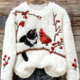 Lora - Ženska božićna flanelska majica s uzorkom mačaka