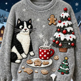 Marella - Ženska retro božićna flanelska majica s printom životinja